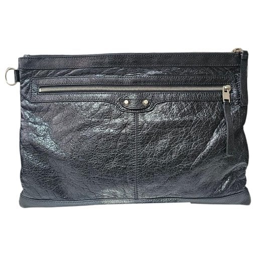 Leather clutch bag