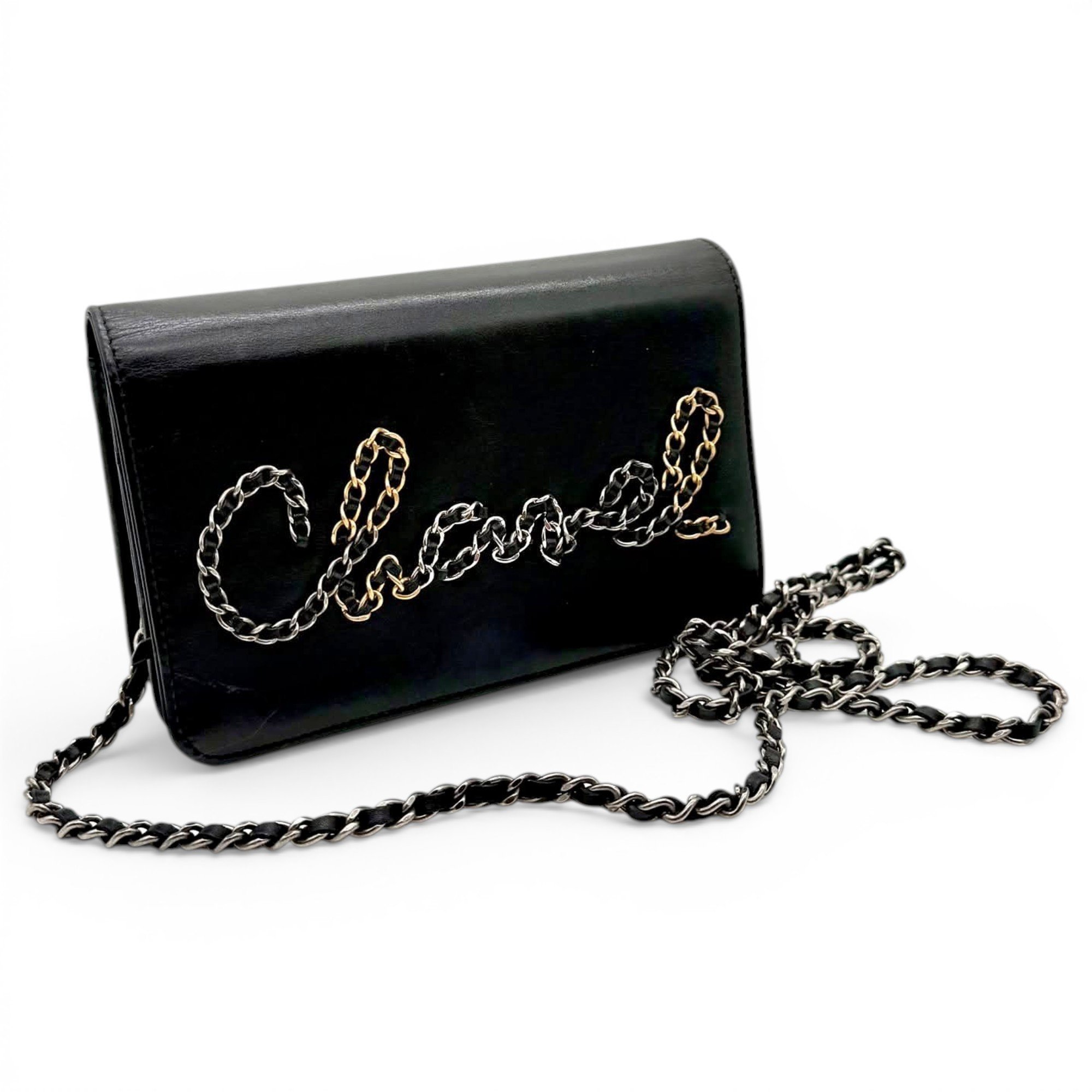 Wallet On Chain leather handbag