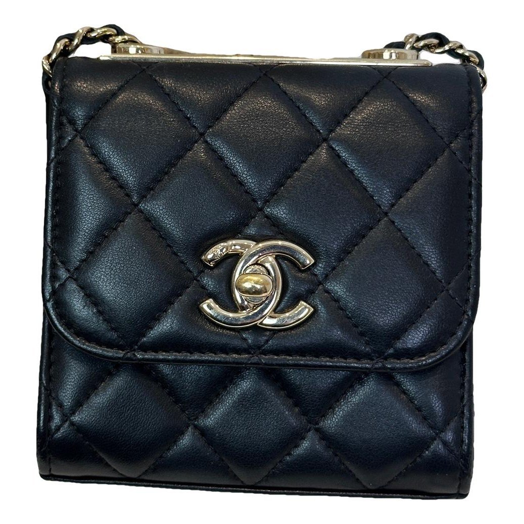 Trendy CC leather crossbody bag