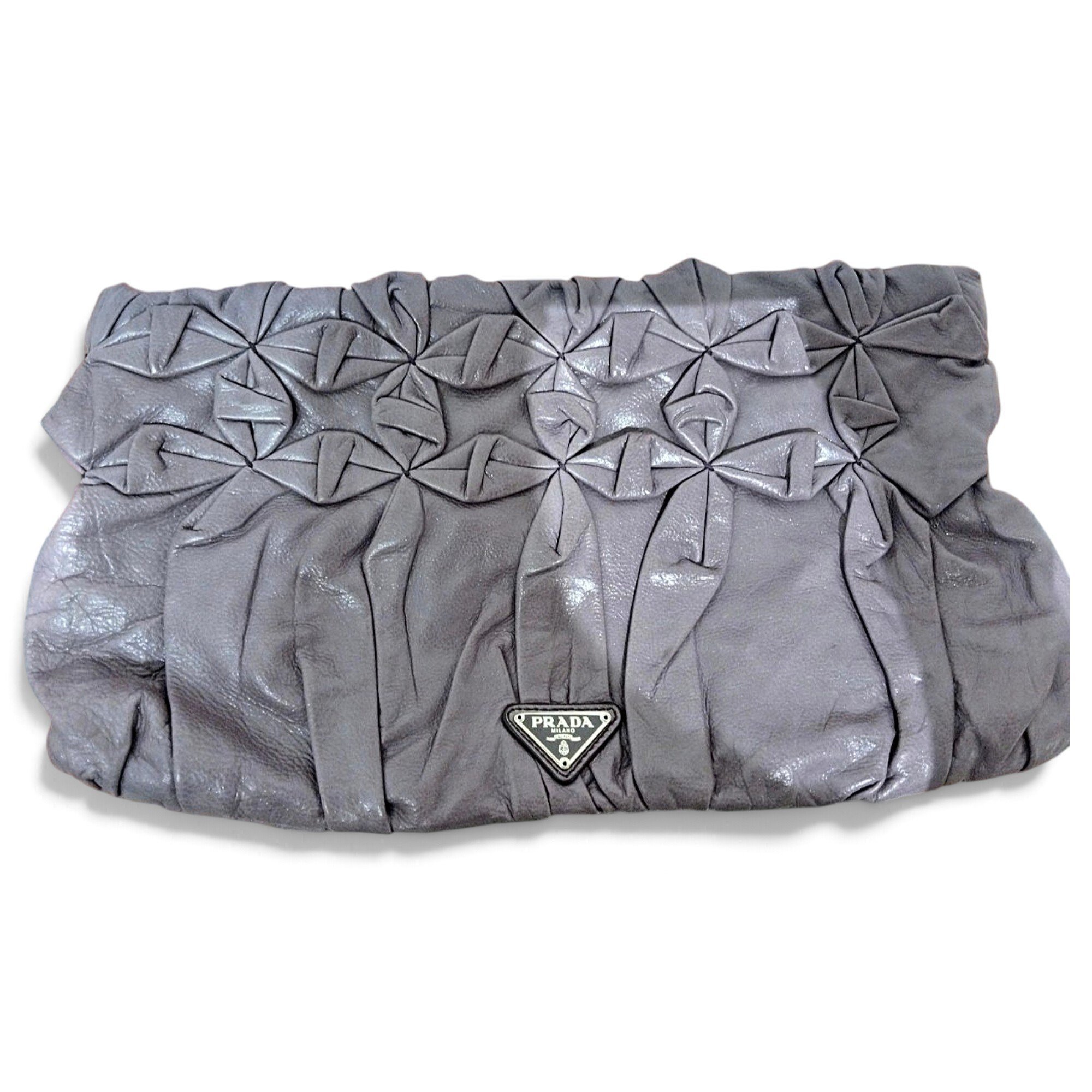 Leather clutch bag