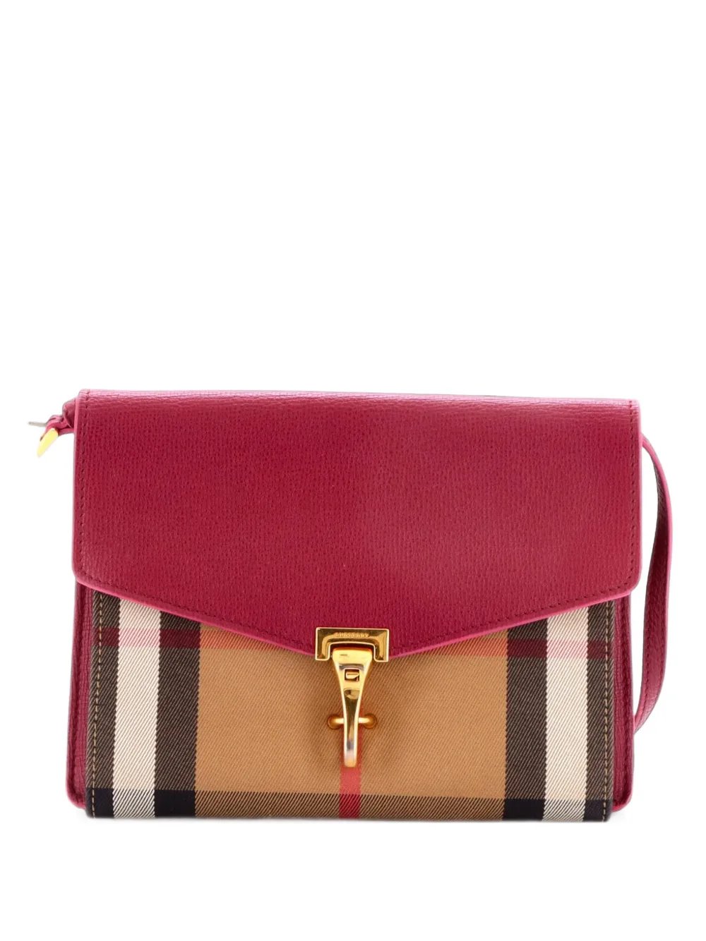 Macken Leather and House Check Canvas Small crossbody bag