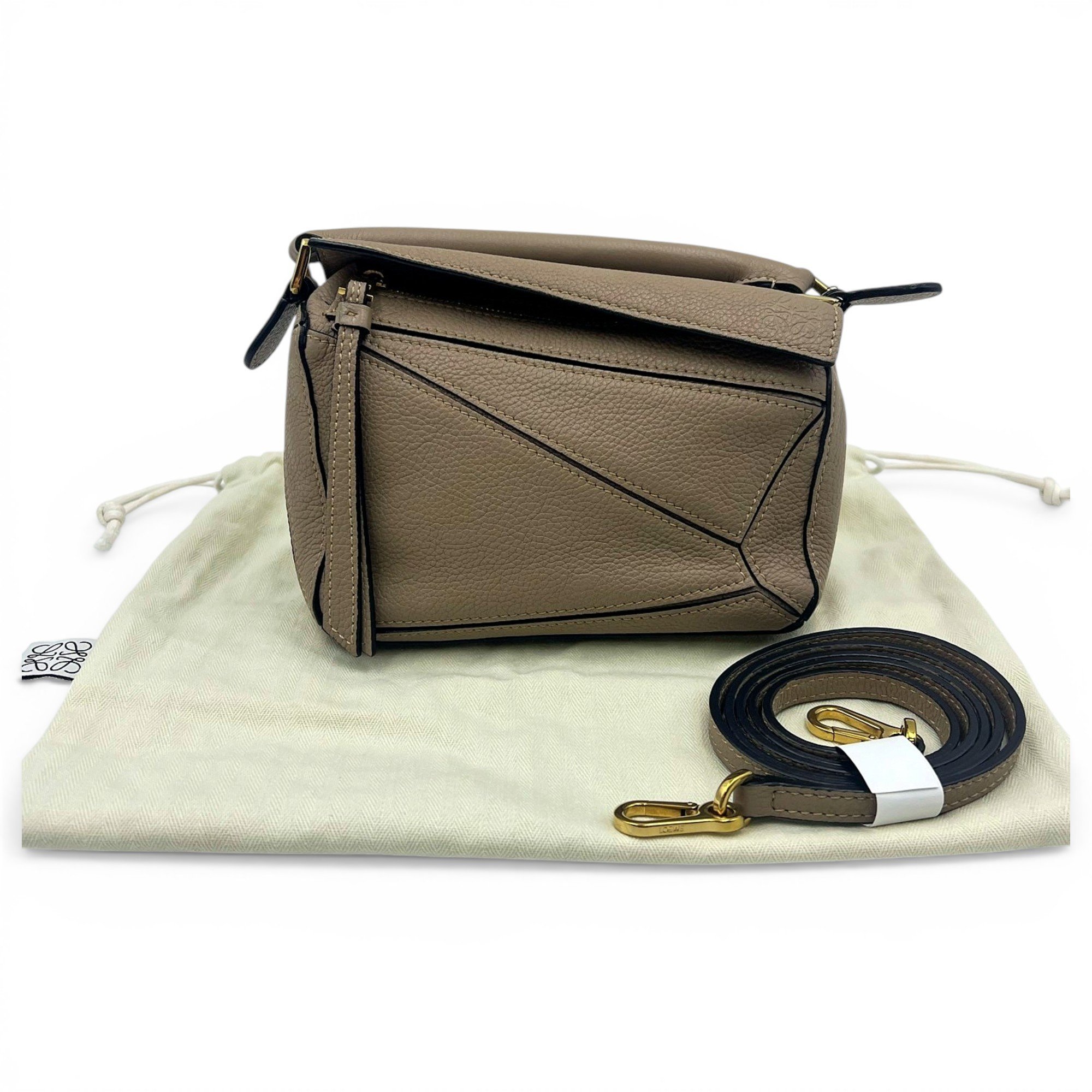 Puzzle leather handbag
