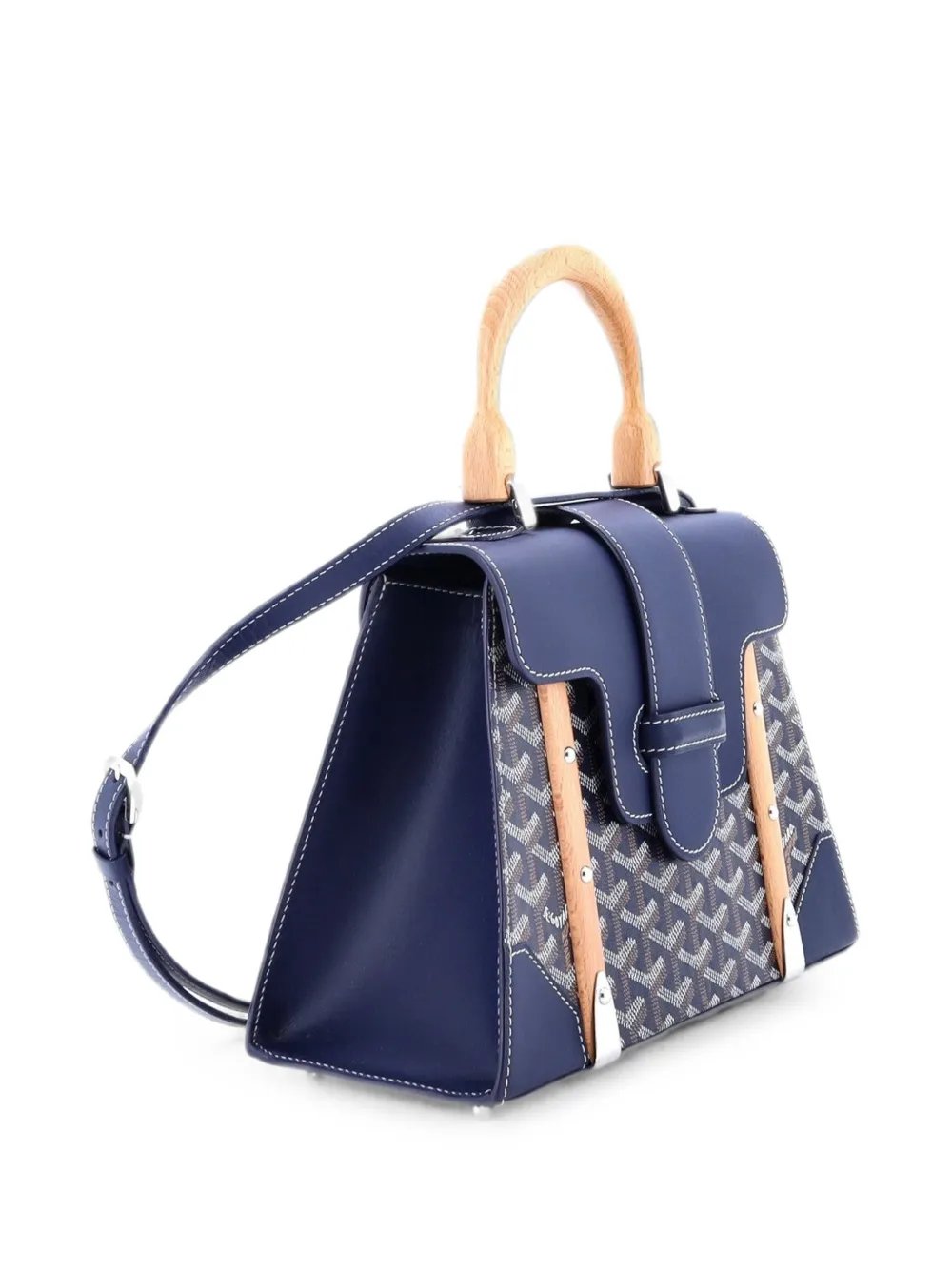 Goyard Saigon Top Handle Bag Coated Canvas with Leather PM satchel