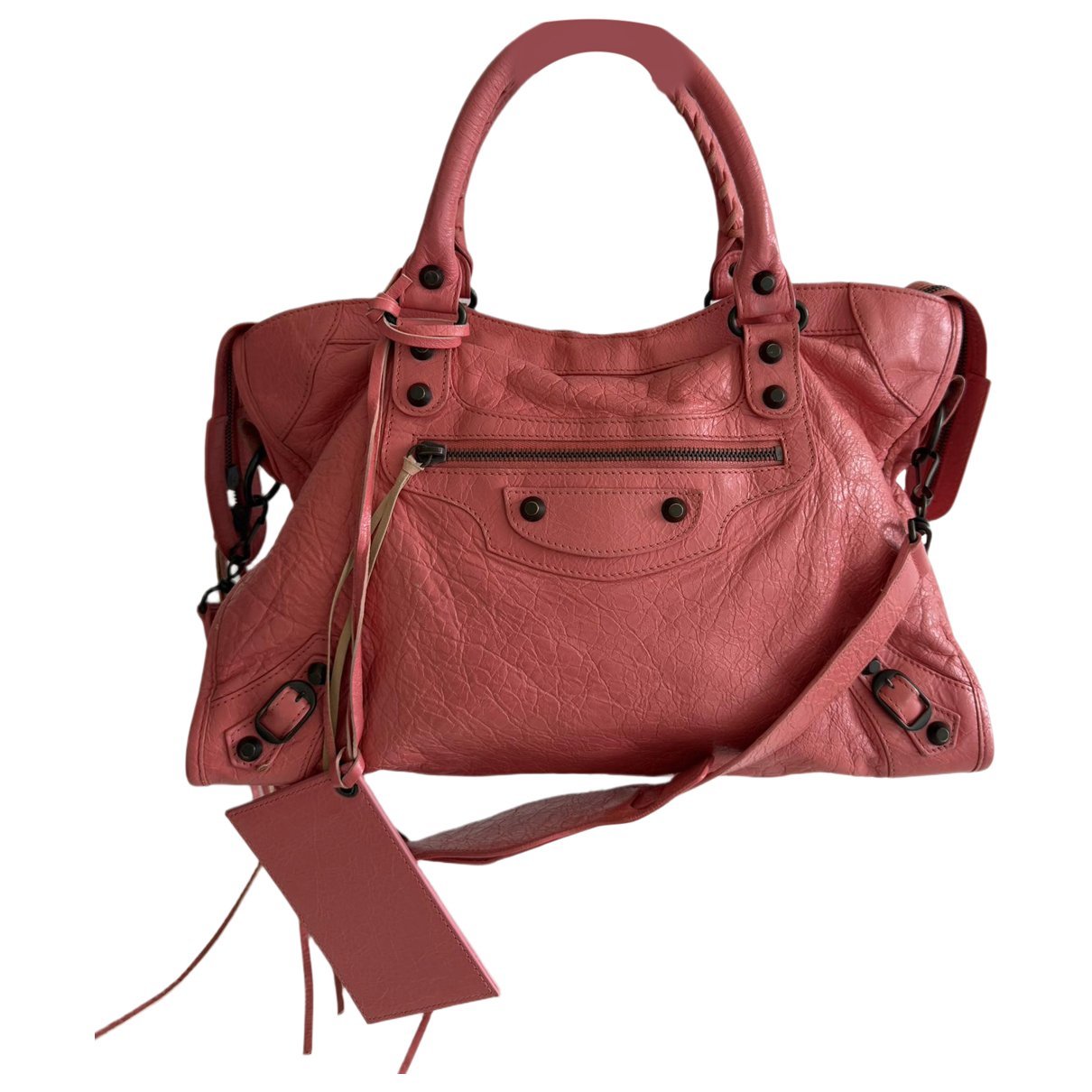 City leather handbag