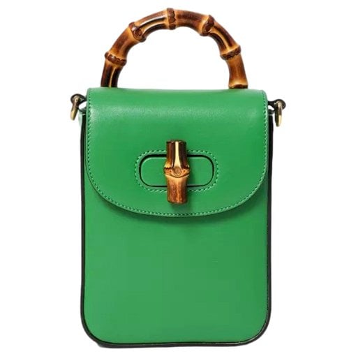 Bamboo Top Handle leather crossbody bag