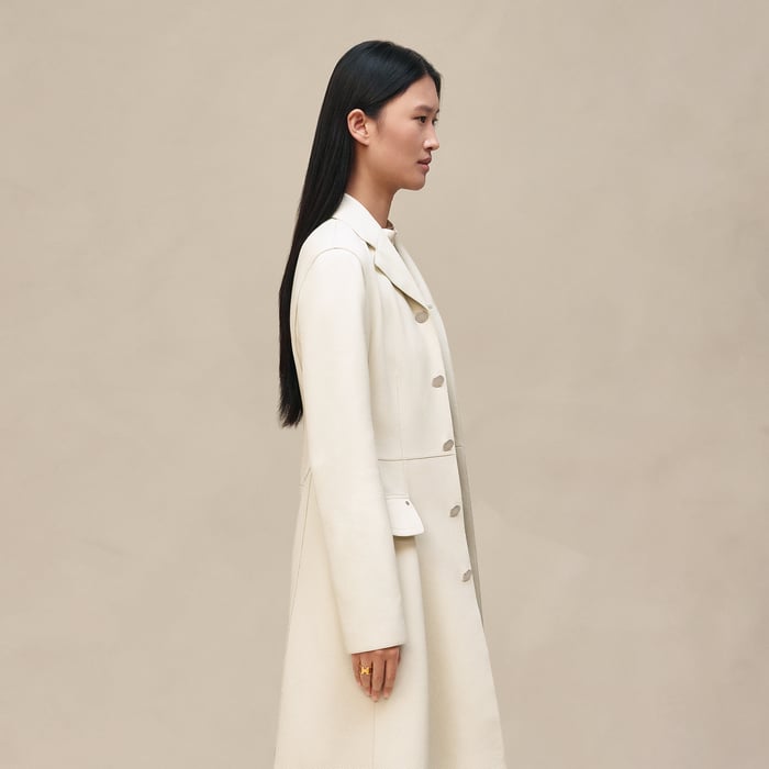 Blanc Camarguais Equestrian Leather Coat