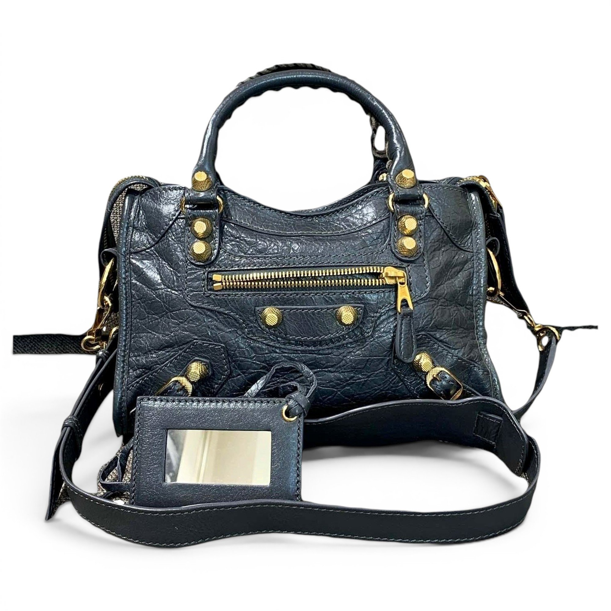 Classic Metalic leather handbag