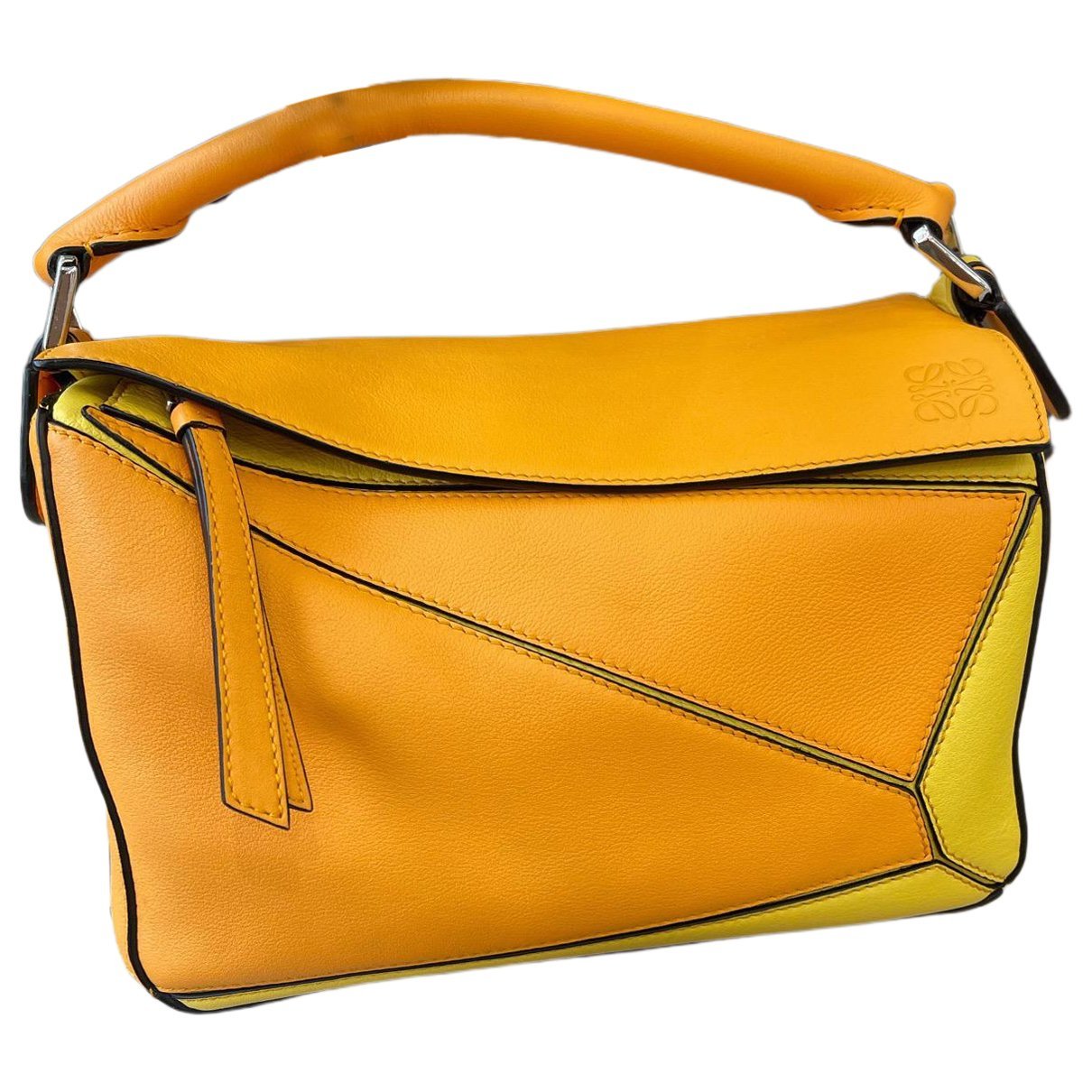 Puzzle leather handbag