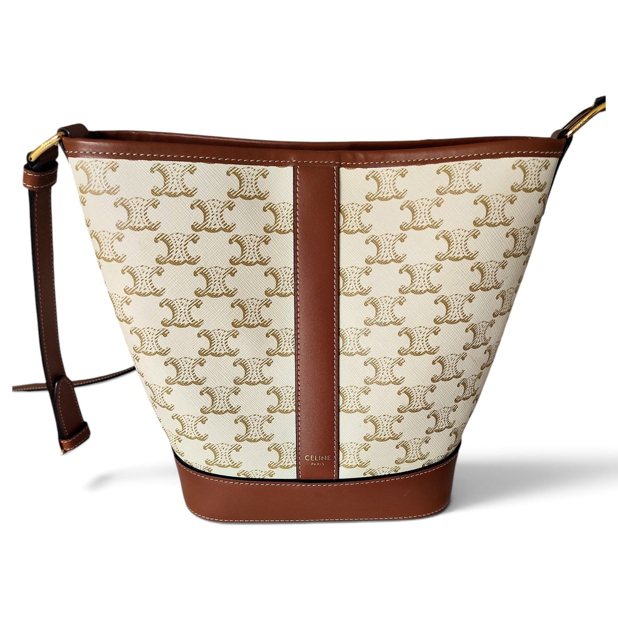 Clasp Bucket leather handbag