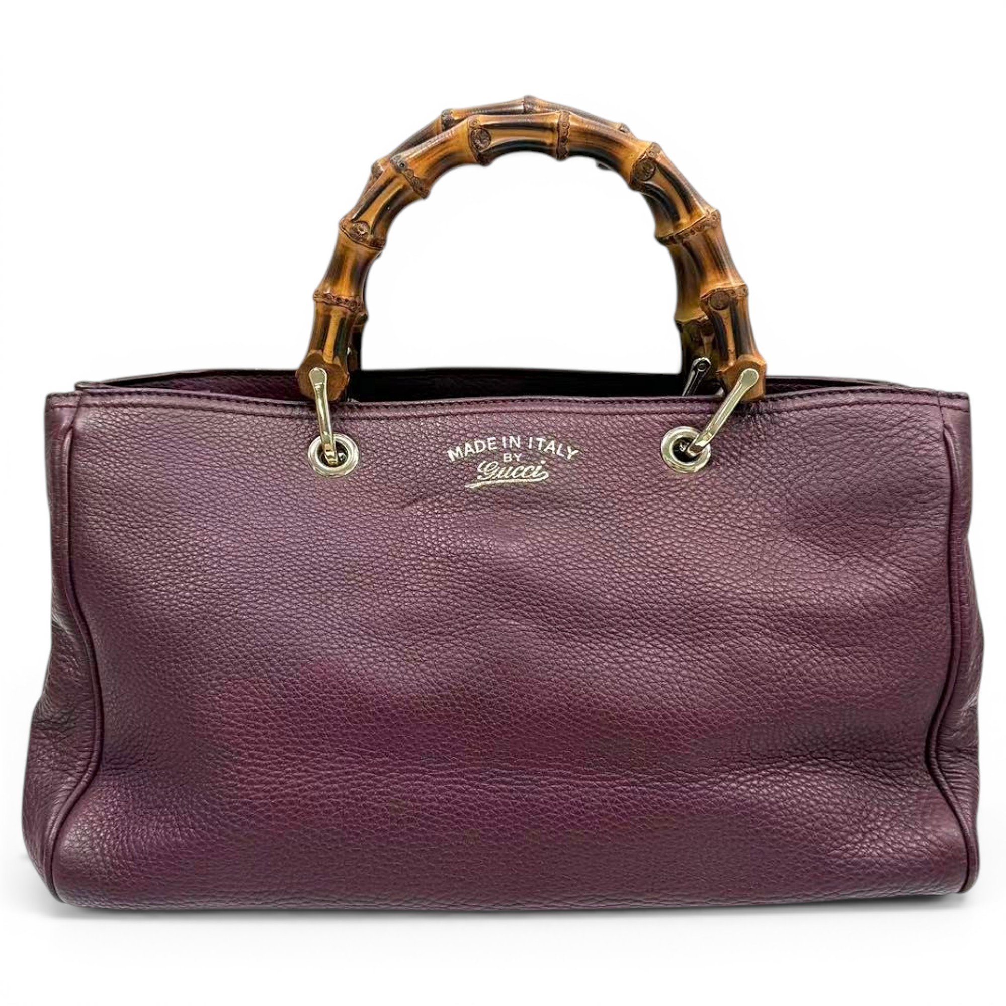 Bamboo Shopper leather handbag