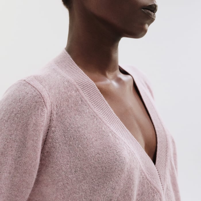 Rose Pâle Cashmere Long-sleeve Sweater