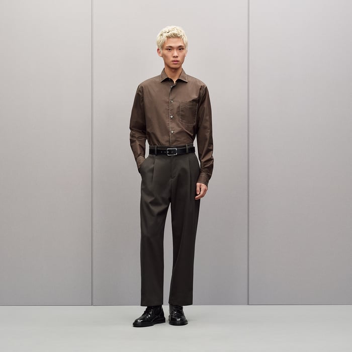 Kaki Pleated Palerme Pants