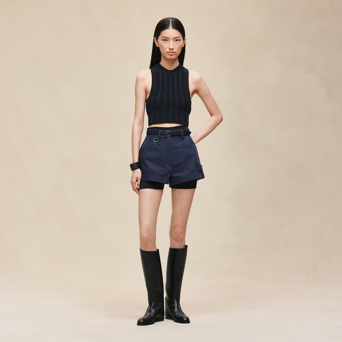 Bleu Noir Sleeveless Top