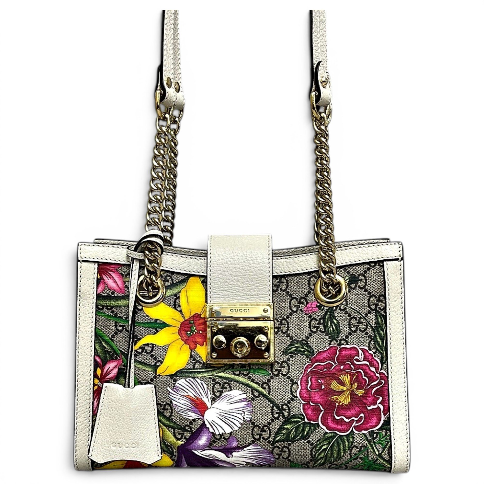 Padlock leather handbag