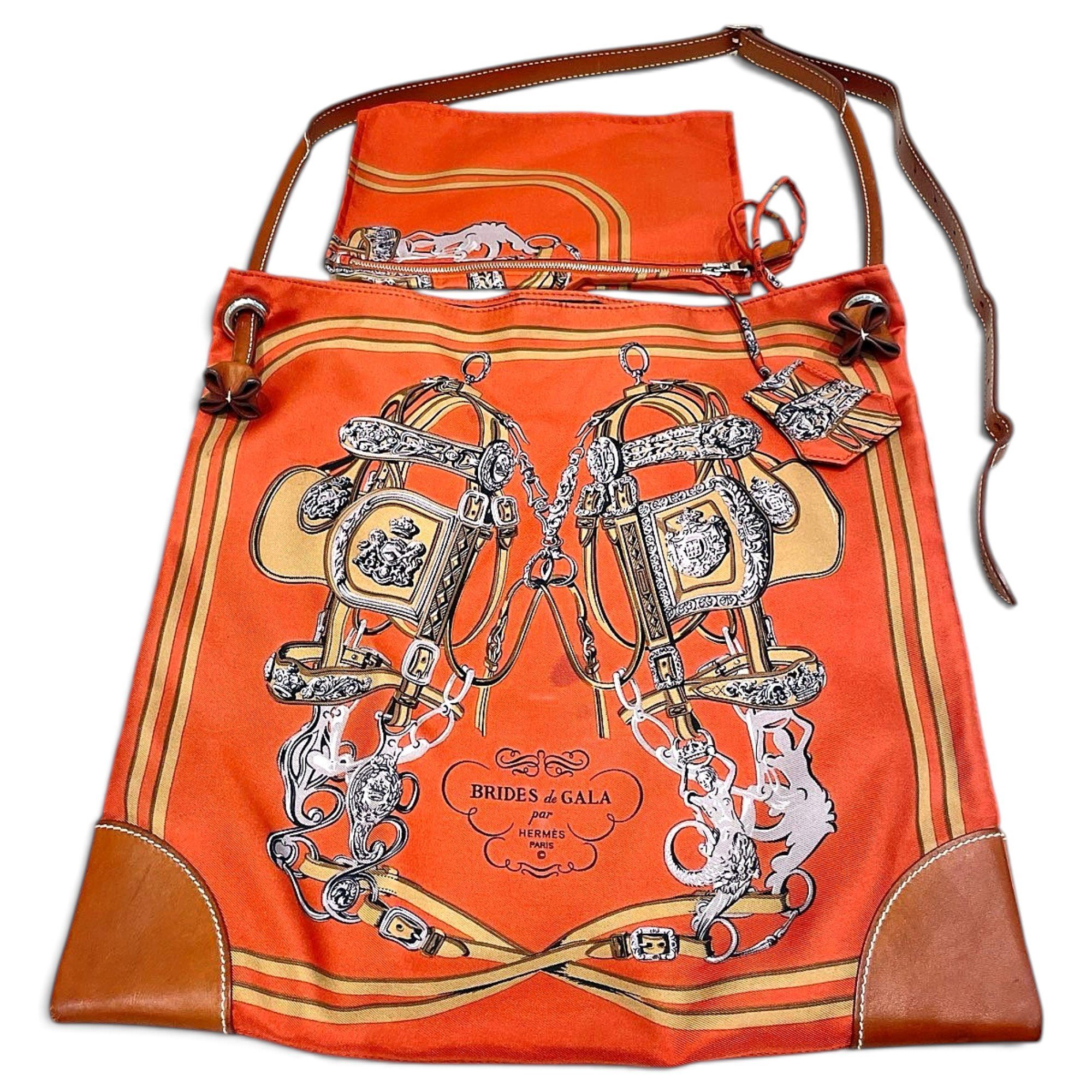 Hermes Silk City silk handbag