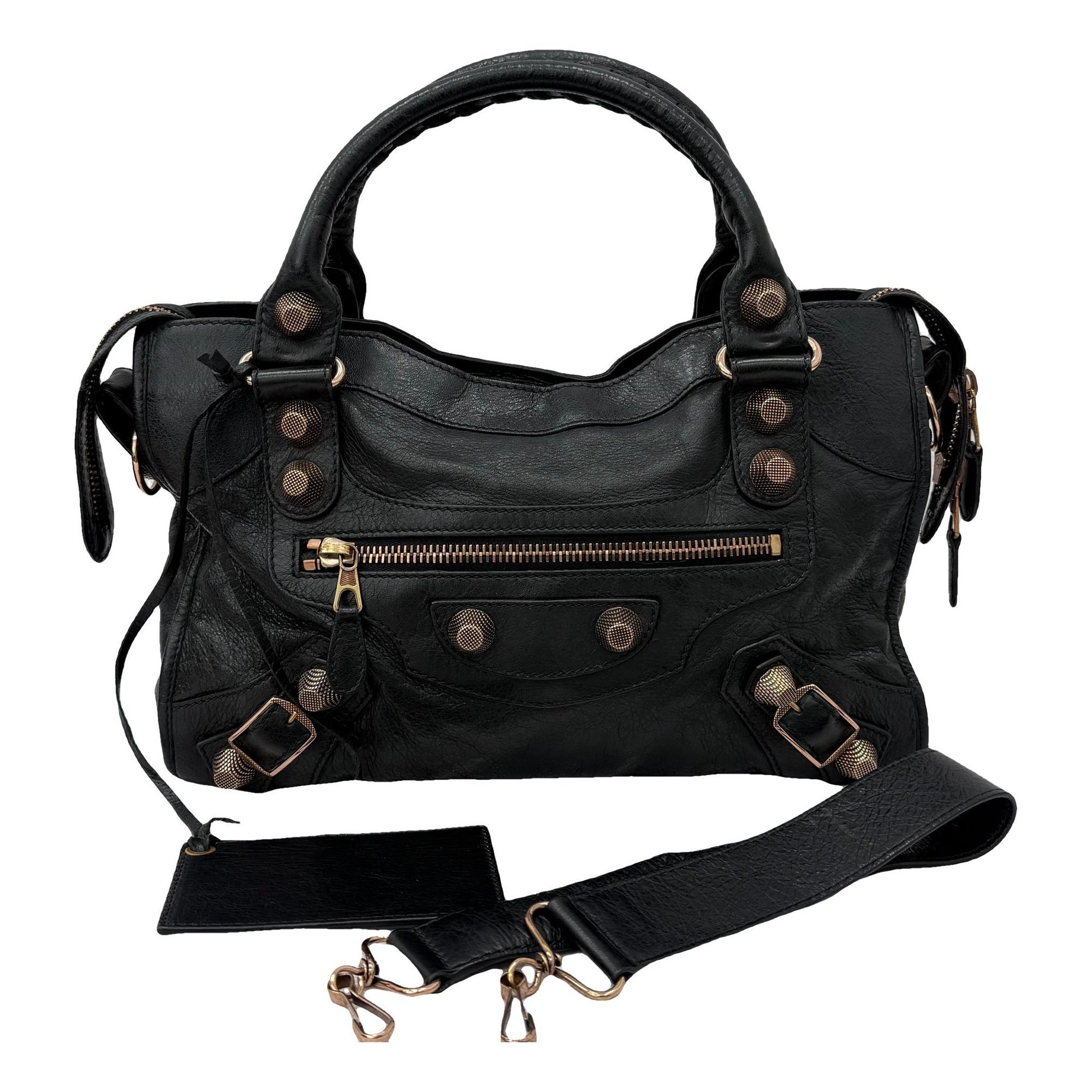 City leather handbag