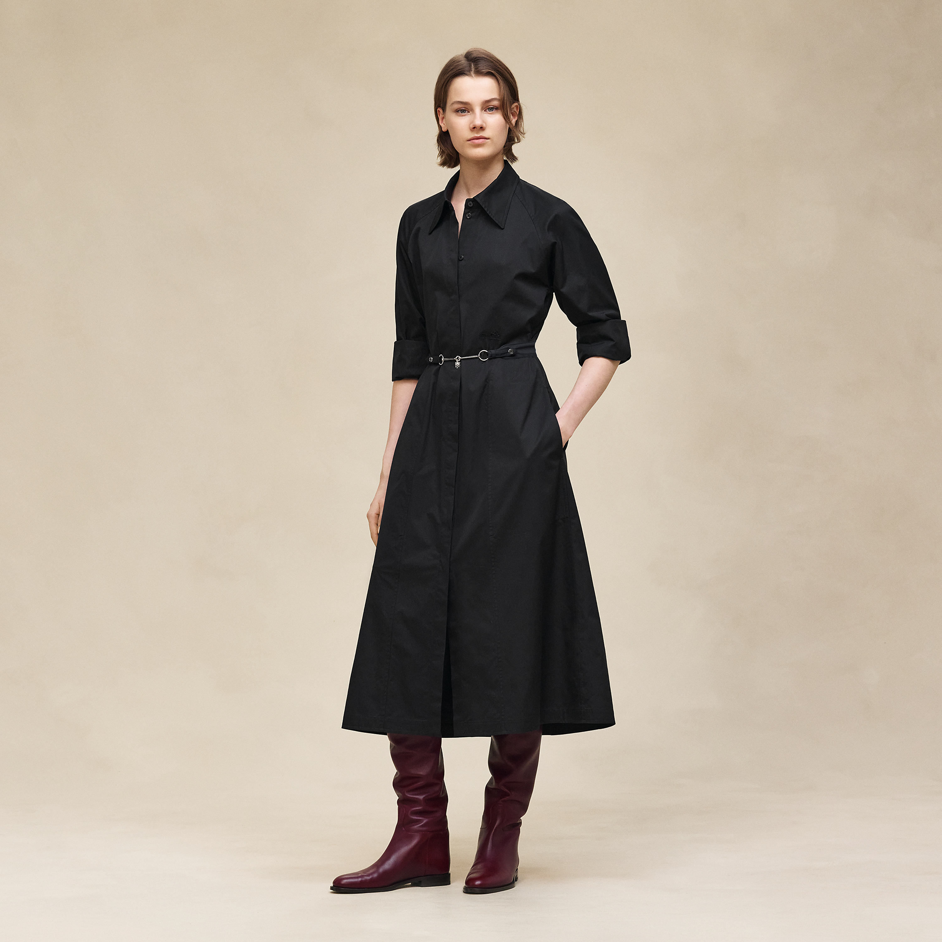 Equestrian shirt dress
