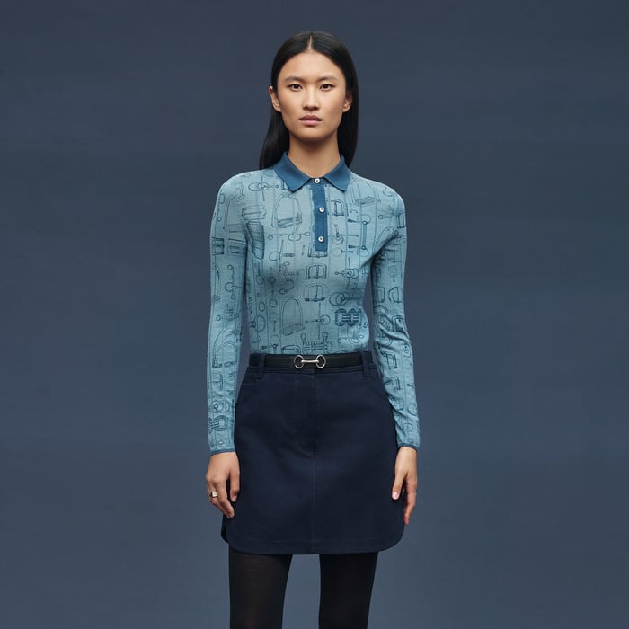 Bleu Adriatique "Cahier Du Colporteur" Cardigan
