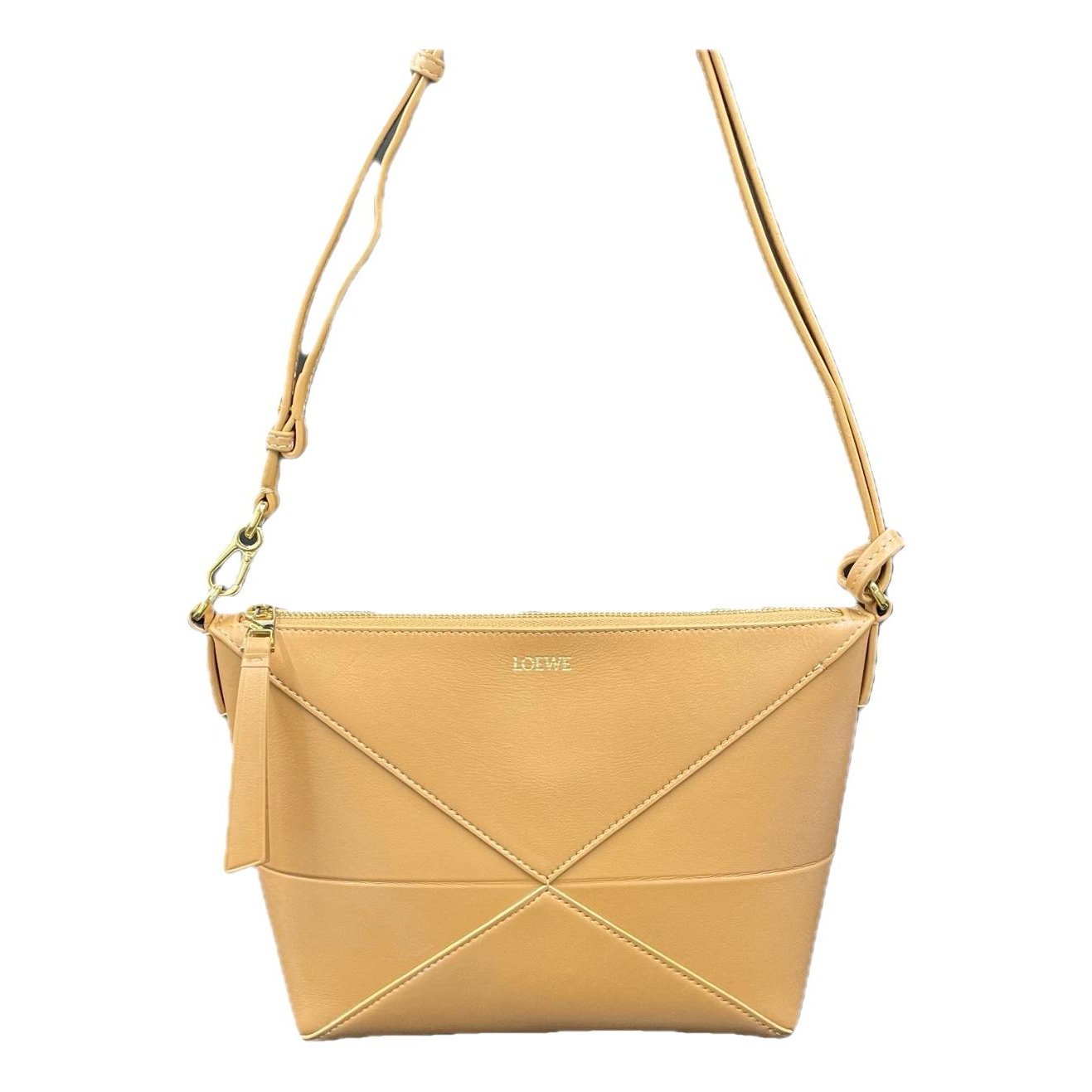 Puzzle Fold Pouch leather handbag