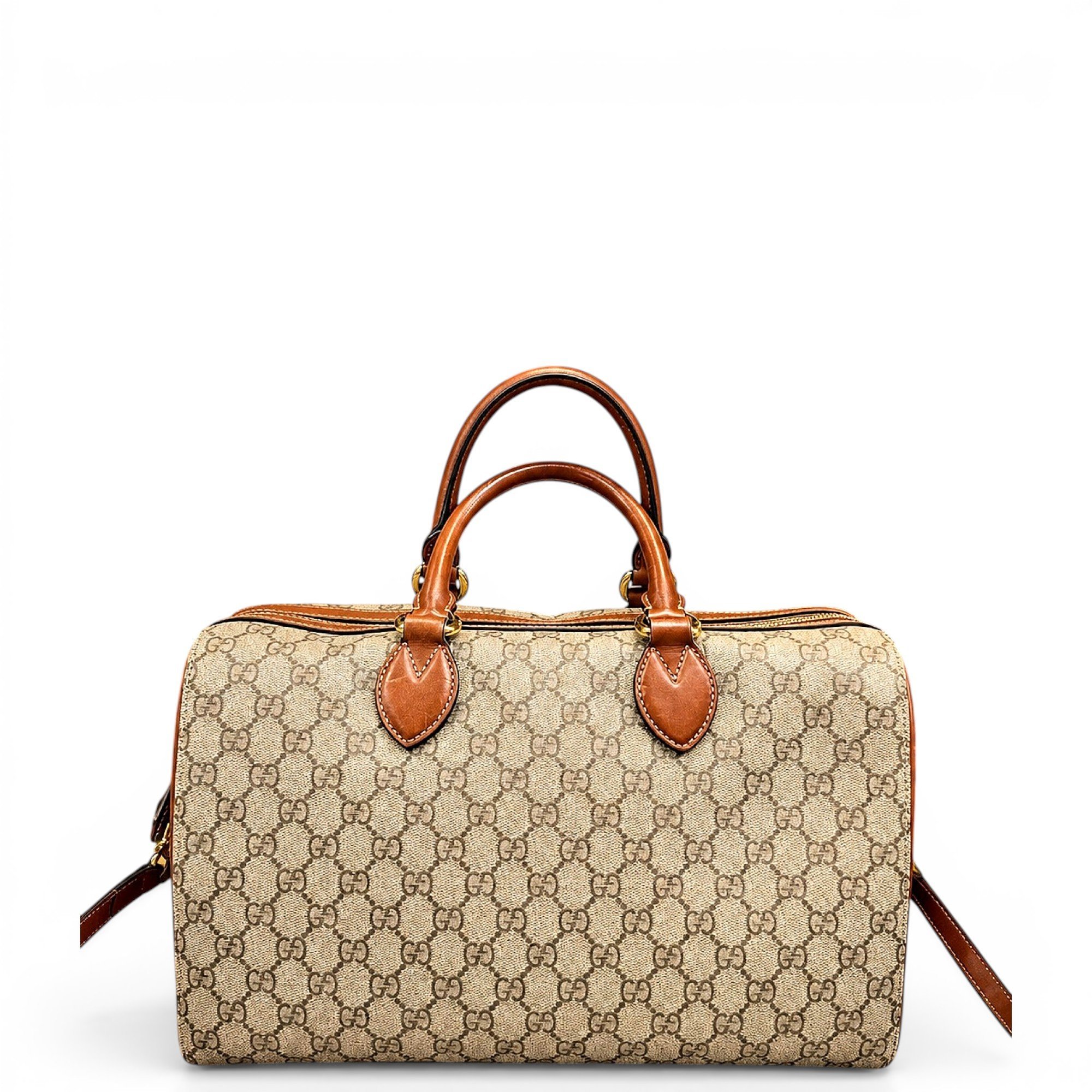 Boston leather bowling bag