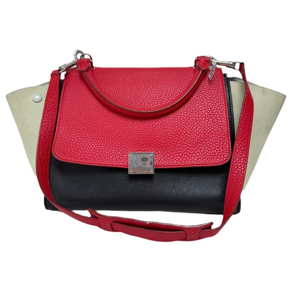 Trapèze leather handbag