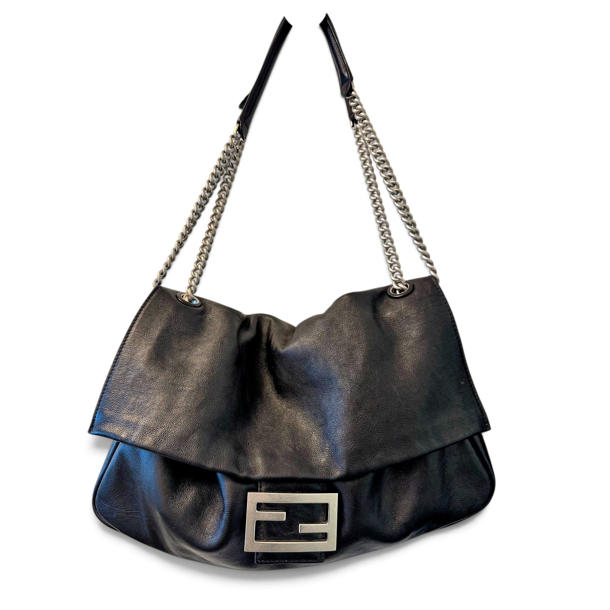 Baguette Chain leather handbag