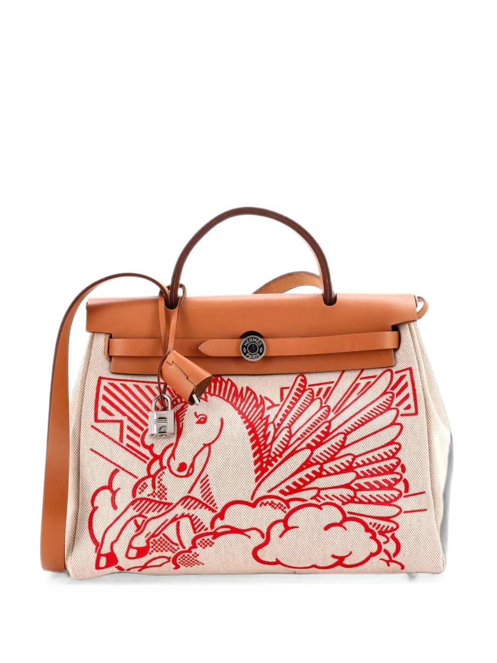 Herbag Zip Pegase Pop Toile and Leather 31 shoulder bag