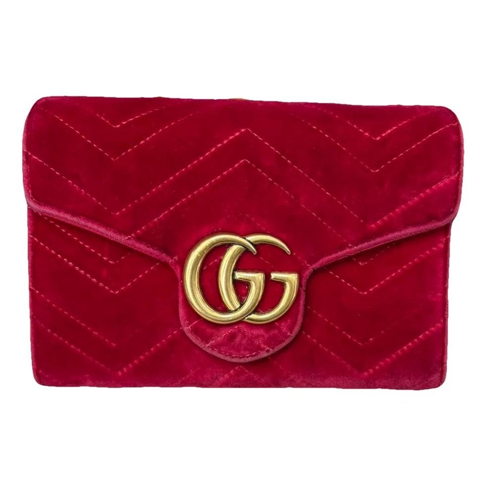 Pearly GG Marmont Chain Wallet leather handbag