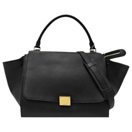 Trapèze leather handbag