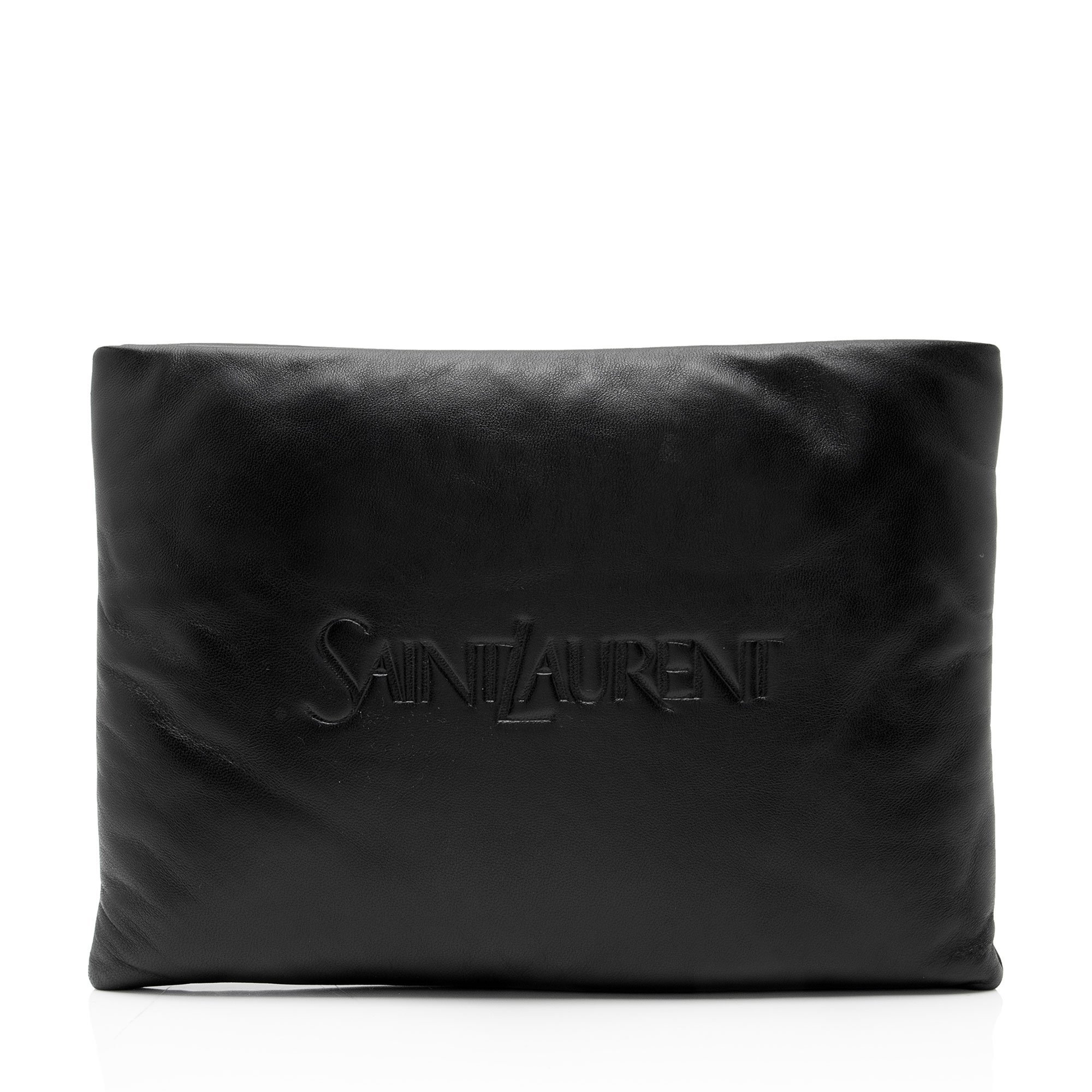 Leather clutch bag