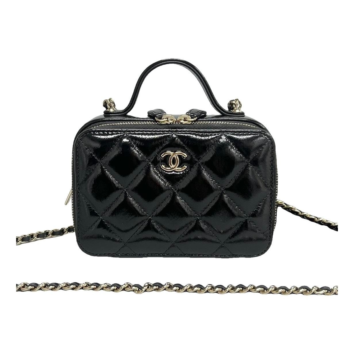 Vanity patent leather handbag