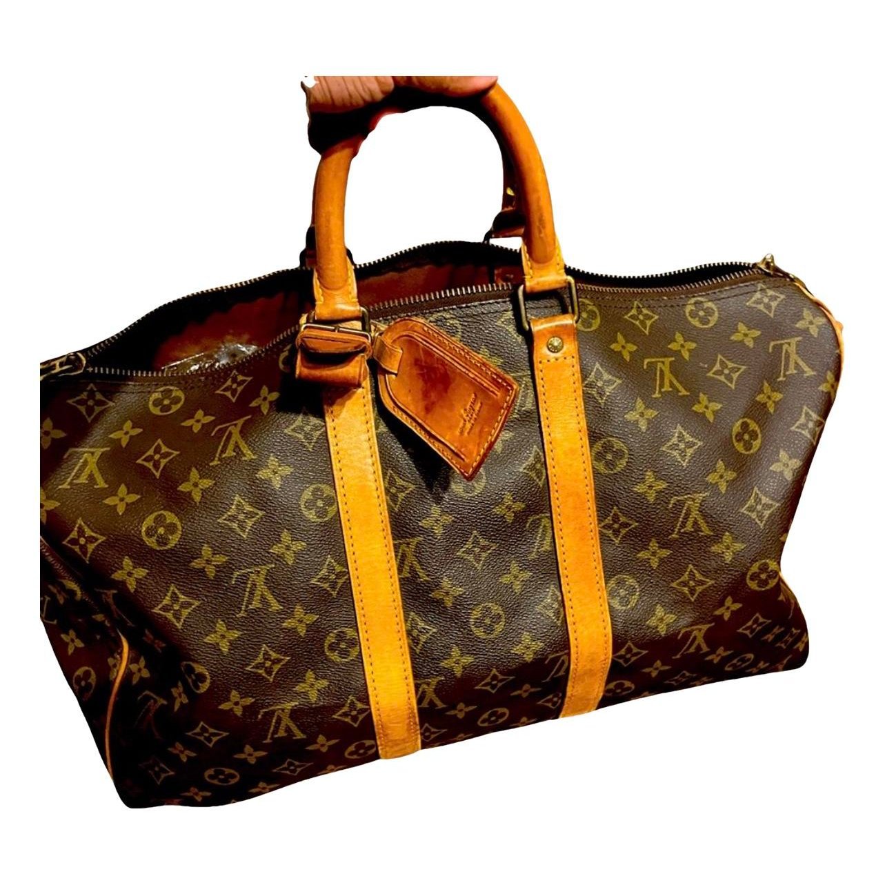 Keepall leather travel bag