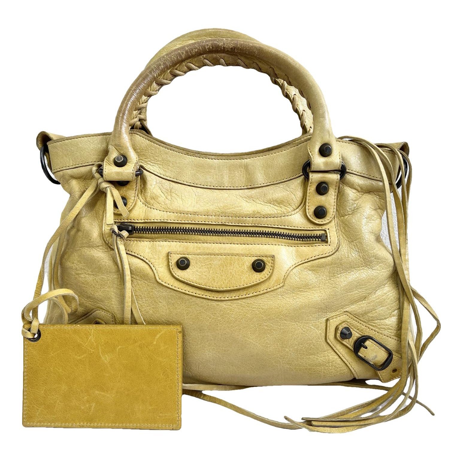 City leather handbag