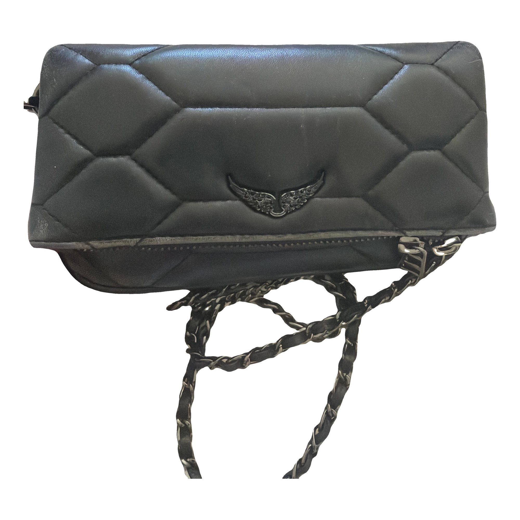 Rock leather clutch bag