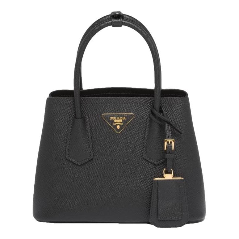 Double leather handbag
