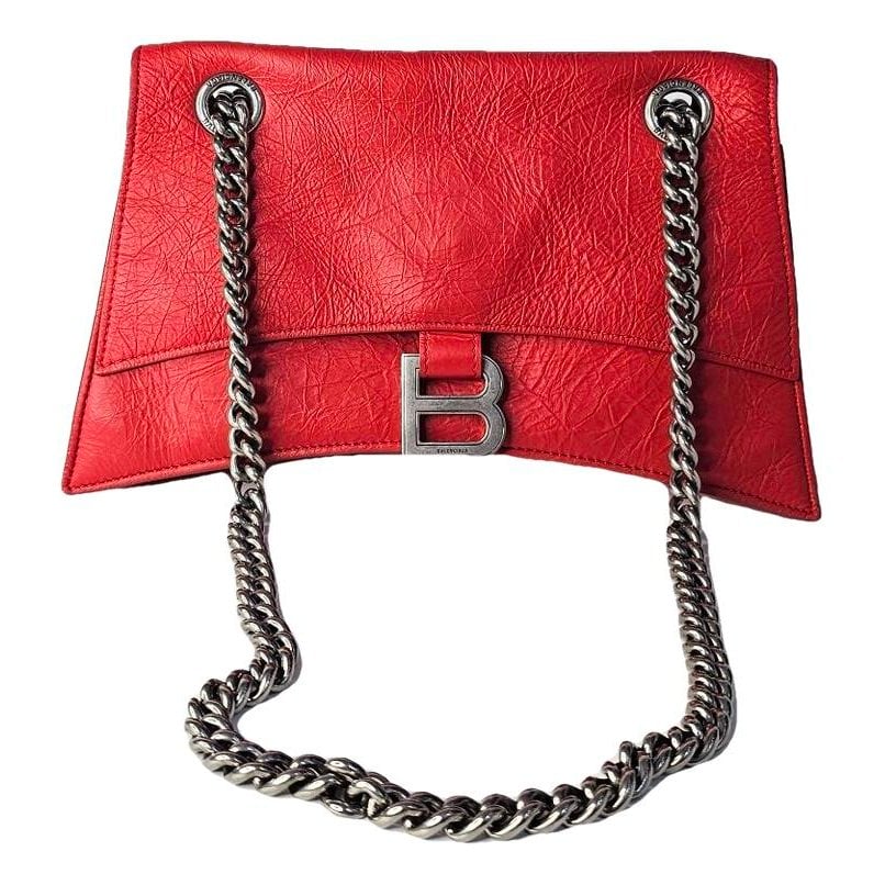 Hourglass leather handbag