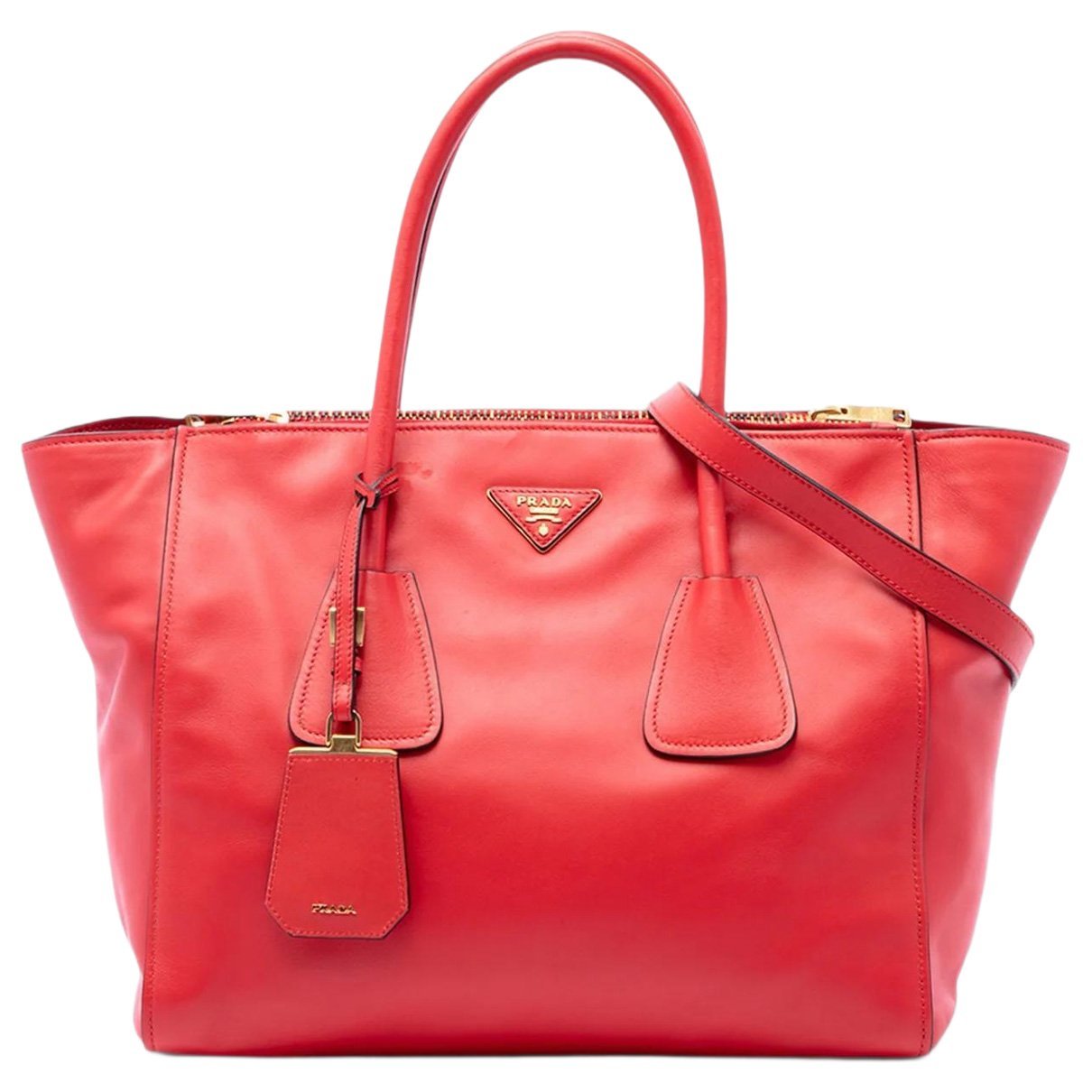 Double leather satchel