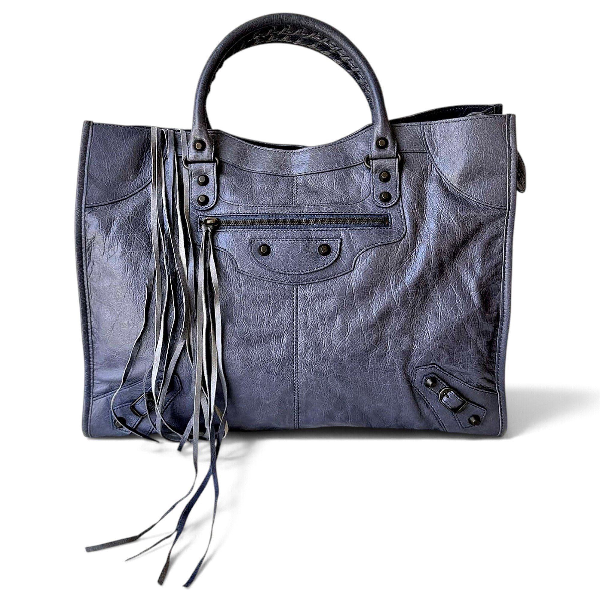 City leather handbag
