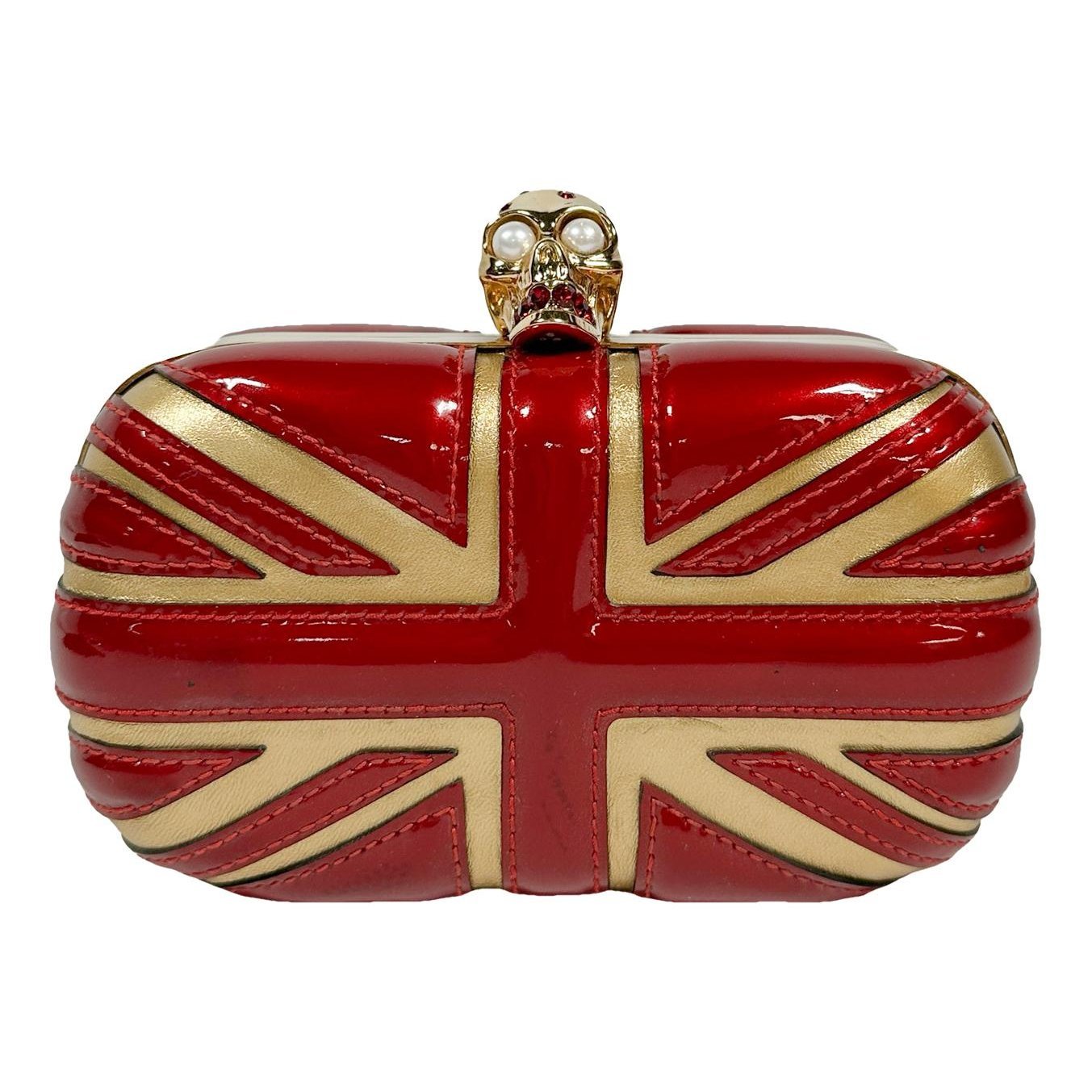 Alexander McQueen Skull leather clutch bag