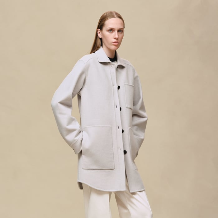 Gris Pervenche Overshirt Coat