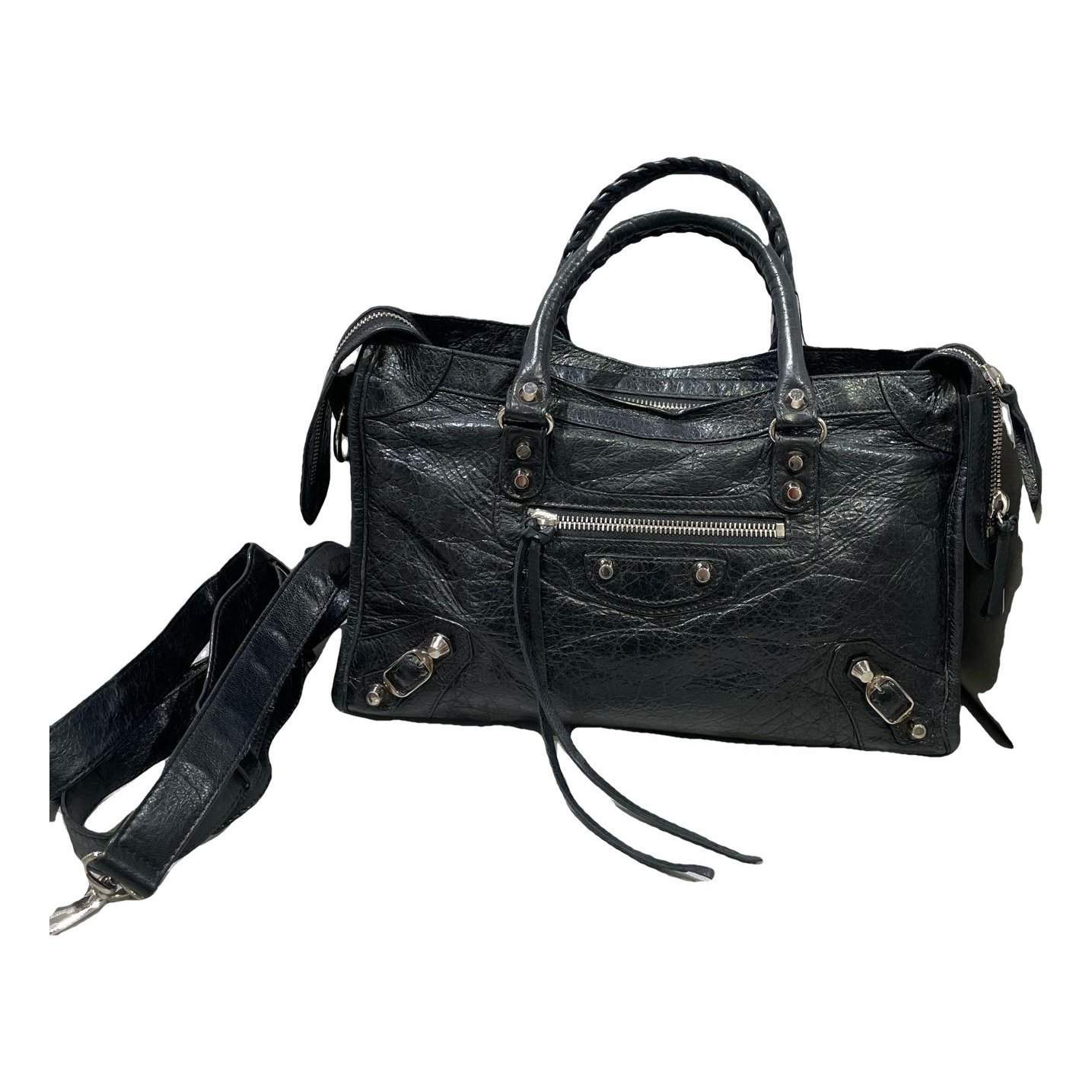 City leather handbag