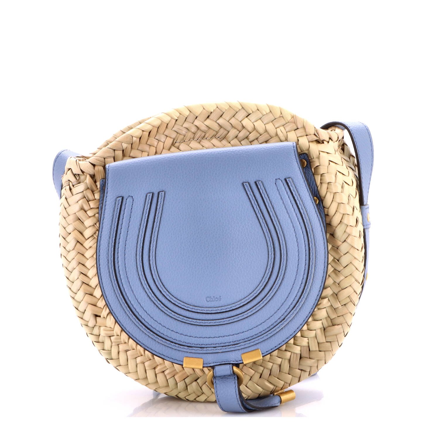 Marcie Basket Crossbody Bag Raffia and Leather Small