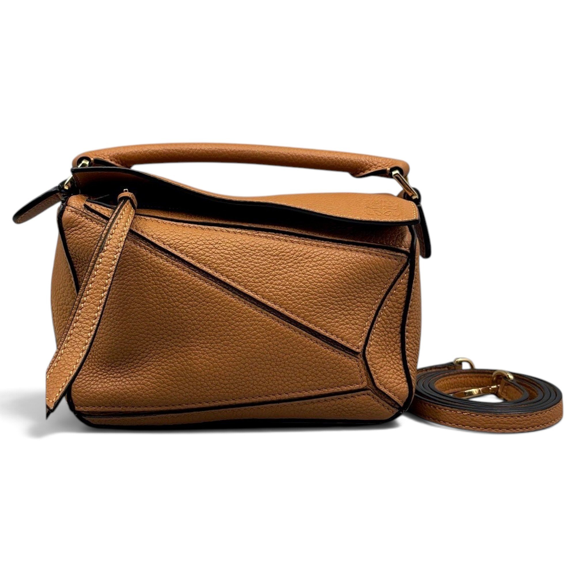 Puzzle leather handbag
