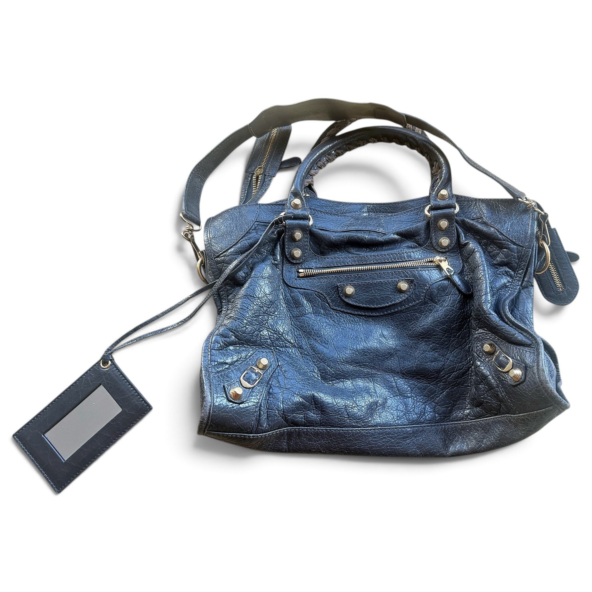 City leather handbag