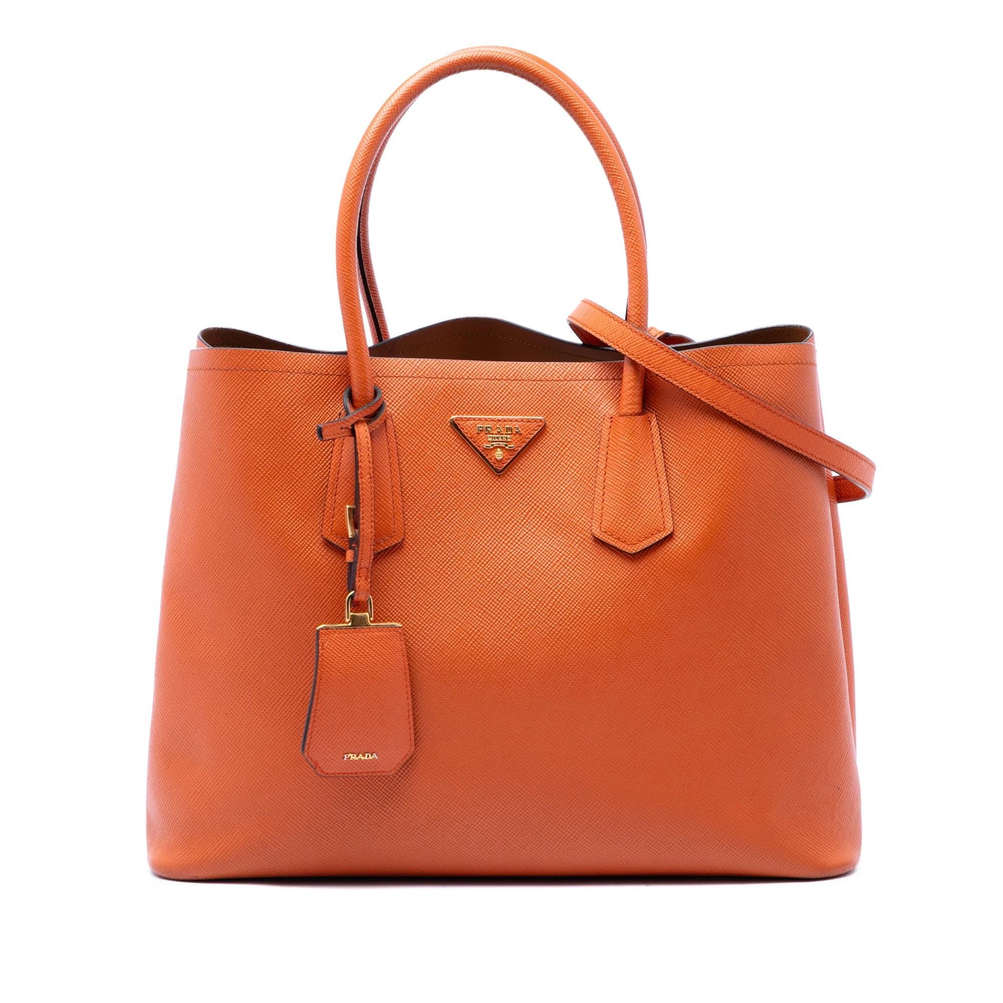 Double leather handbag