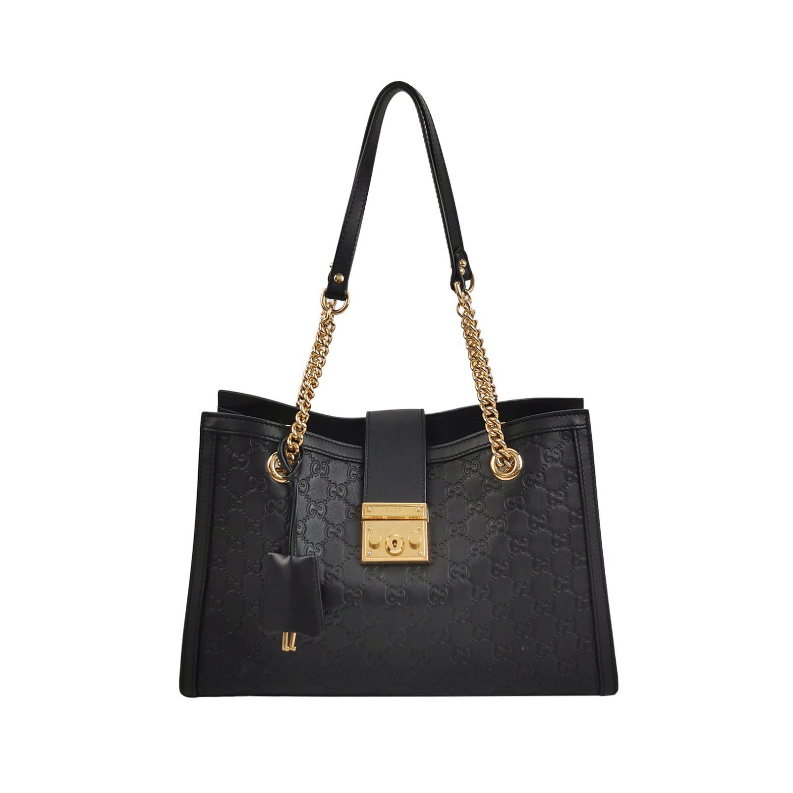 Padlock leather handbag