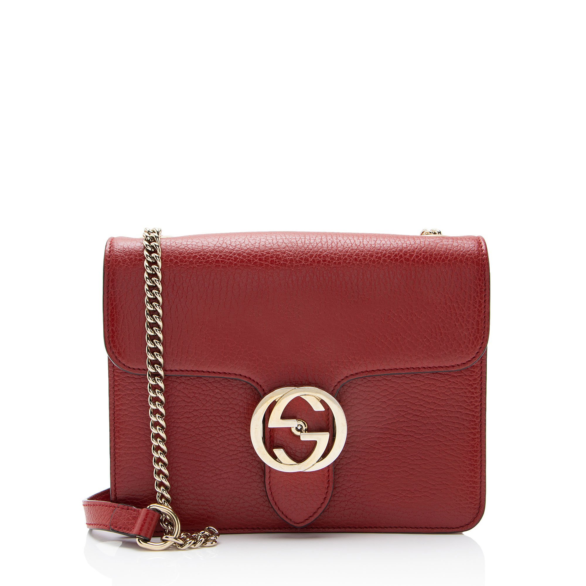 Interlocking leather crossbody bag