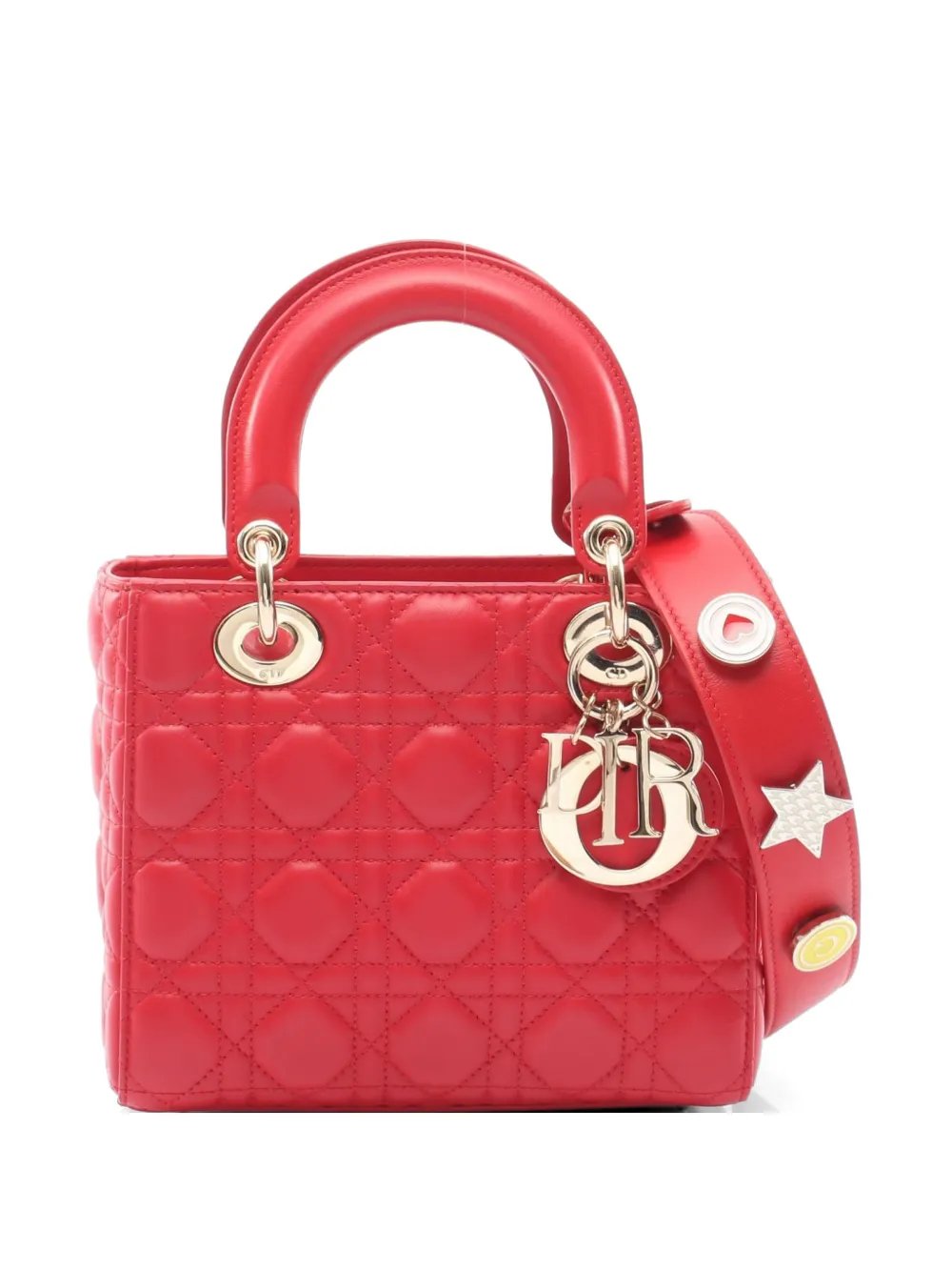 2010s small My ABCDior Lady Dior Cannage leather tote bag
