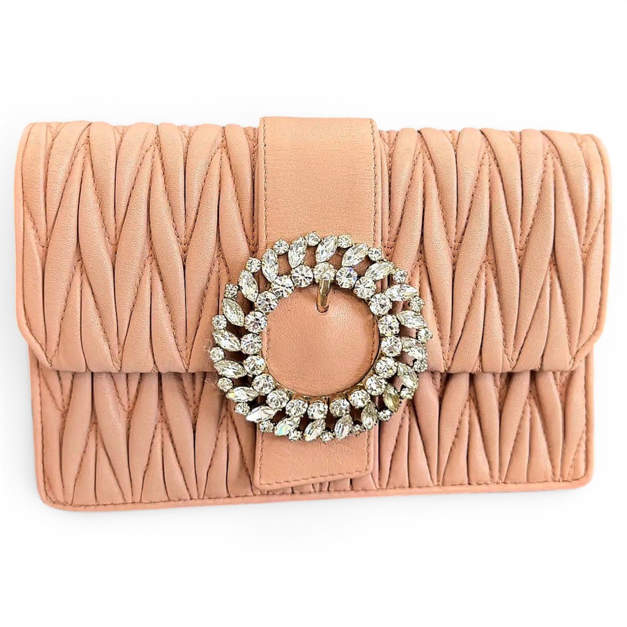 Miu Lady leather crossbody bag