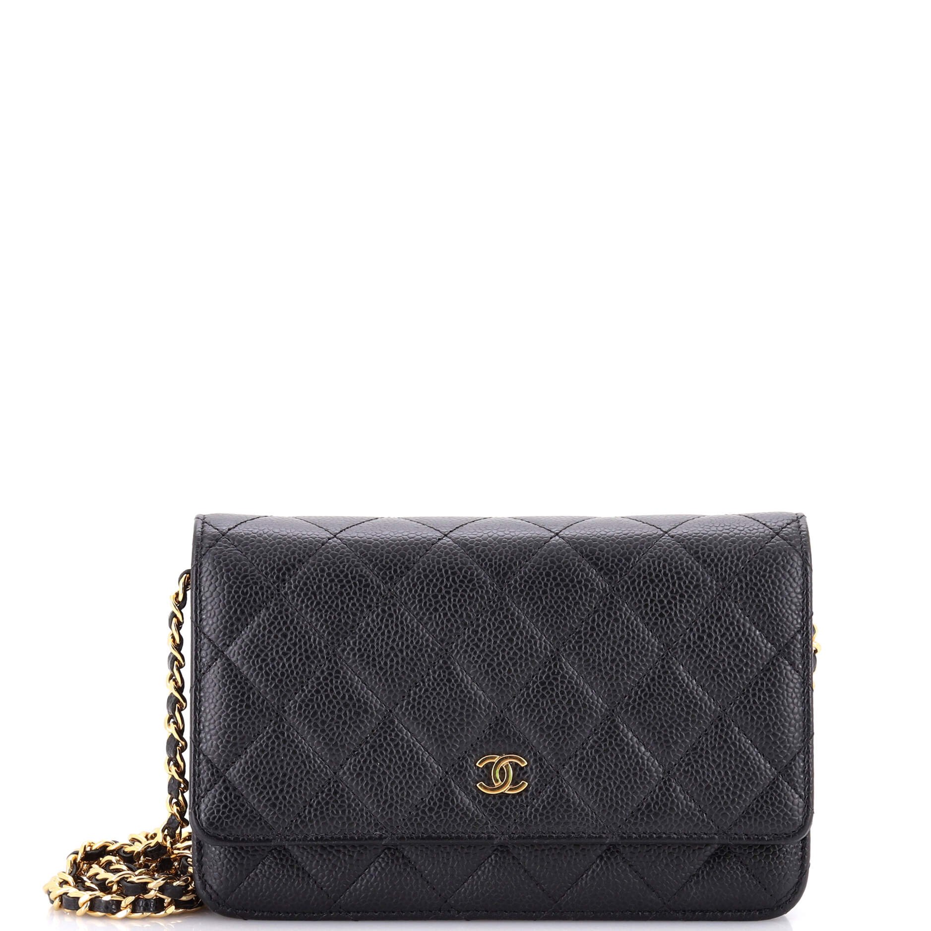 Wallet on Chain Quilted Caviar